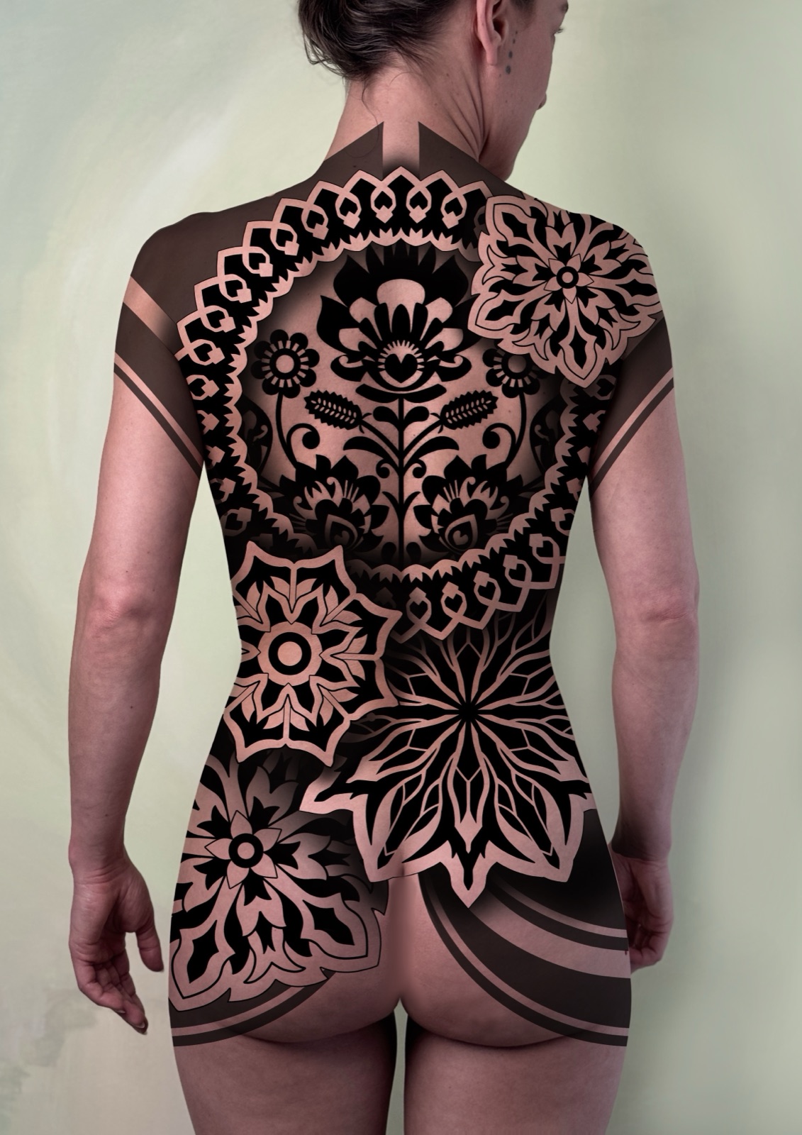 Available blackwork back-piece design, by Si, Bristol
