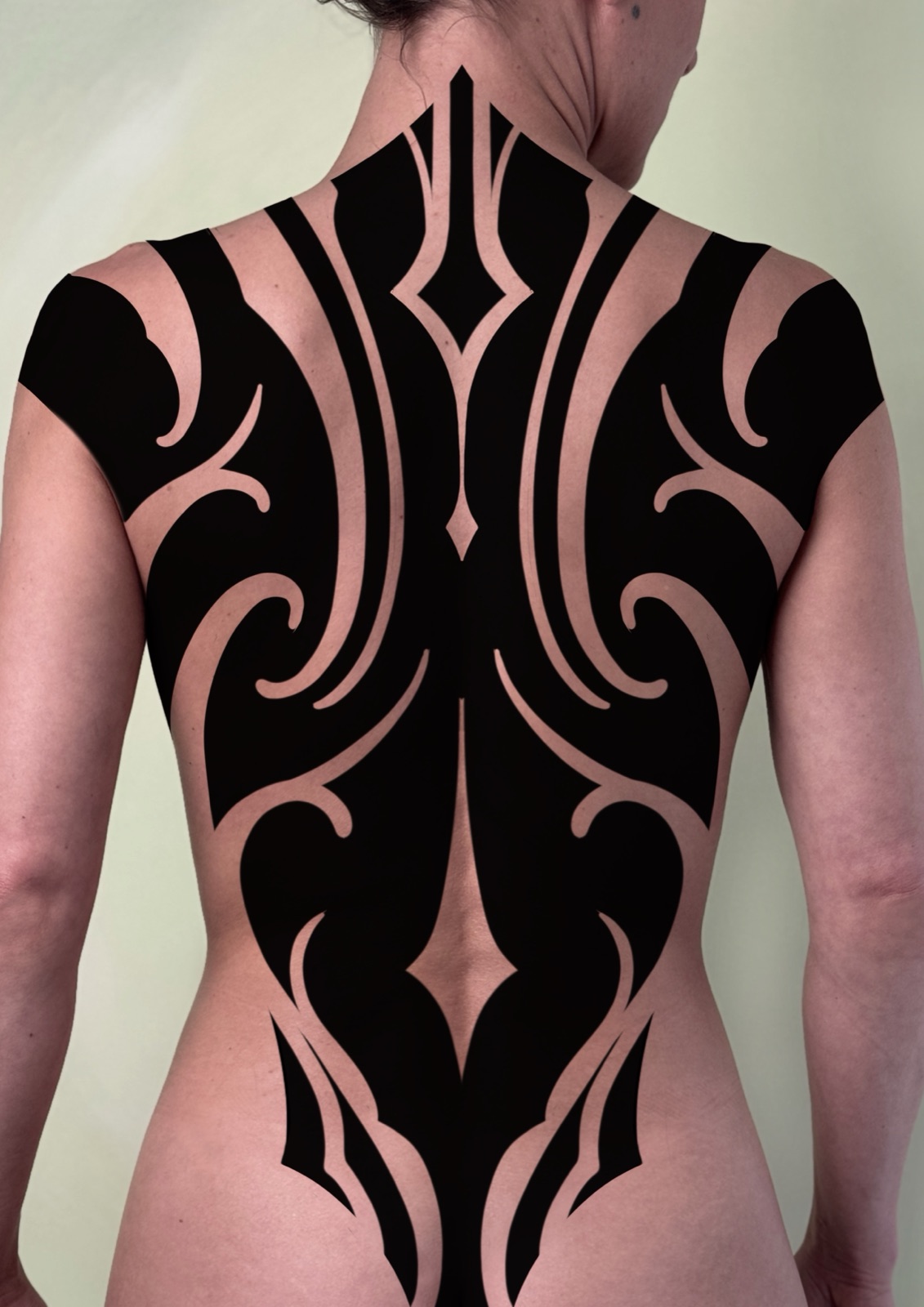 Available blackwork back-piece design by Si, ready to book, Bristol